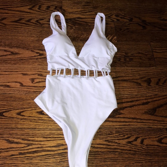 Zaful Other - white swimsuit w cut outs